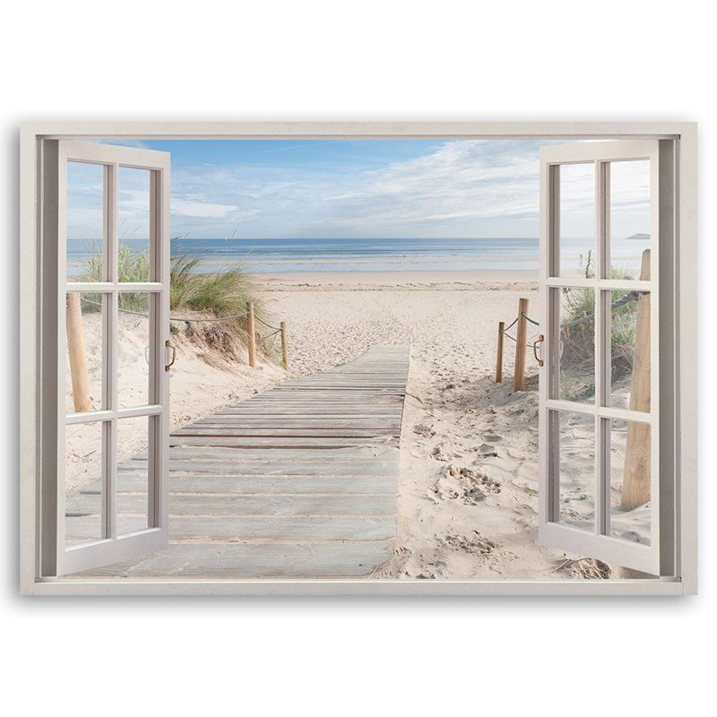 House of Hampton 'Window to the Beach' Wrapped Canvas Graphic Art